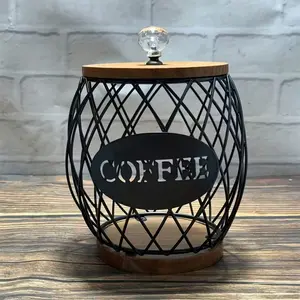 Pineapple Shape Metal & Wood Coffee Capsule Holder, Kitchen Countertop Storage Rack, Home Decor Accessory, Ideal for Capsules