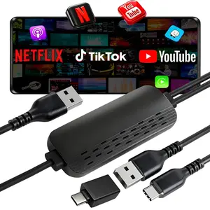 Mini 3-in-1 Wireless Car Adapter,Support Netflix,YouTube,TikTok,Prime Video Multimedia Player,This Ishare iOS Wireless HDMI Dis Adapter with Easy Install CarPlay (Audio & Video). accessory play
