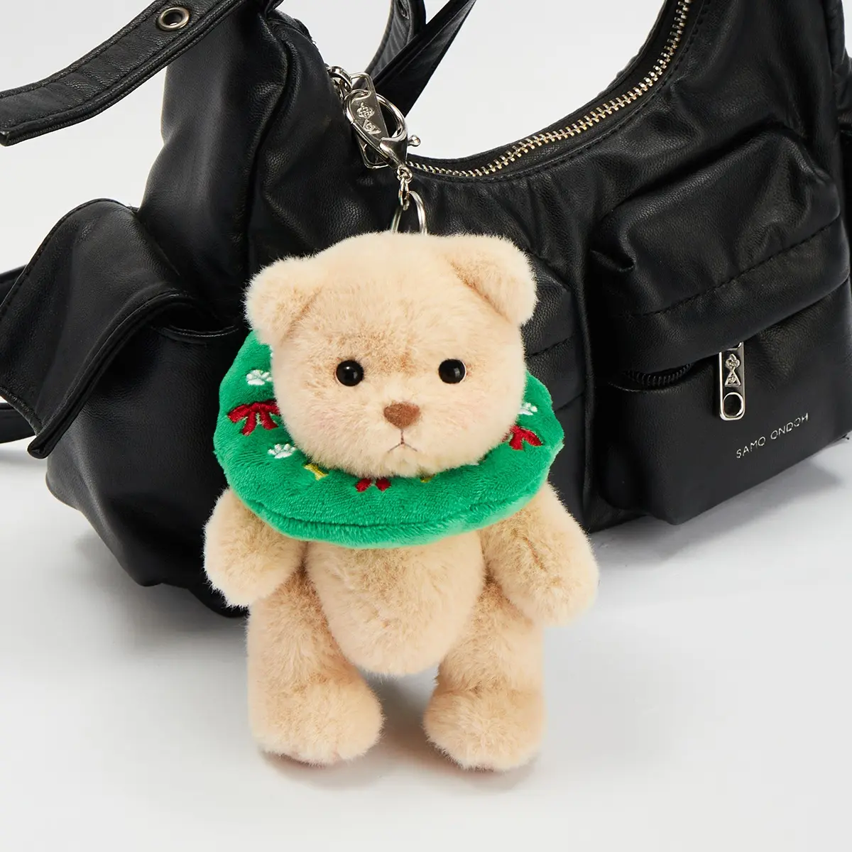 5.9 Inches Christmas Wreath Brown Mini Bear