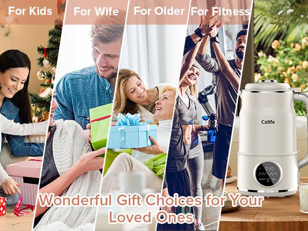 Czlife N7/N5 Nut Milk Maker Machine, 10 in 1/7 in 1 Automatic Soy Milk Maker Machine for Homemade Oat Milk, Nutmilk, Juice, Milkshake, Baby Food, Grains, Almonds Milk Maker with Self Clean / Delay Start / Keep Warm