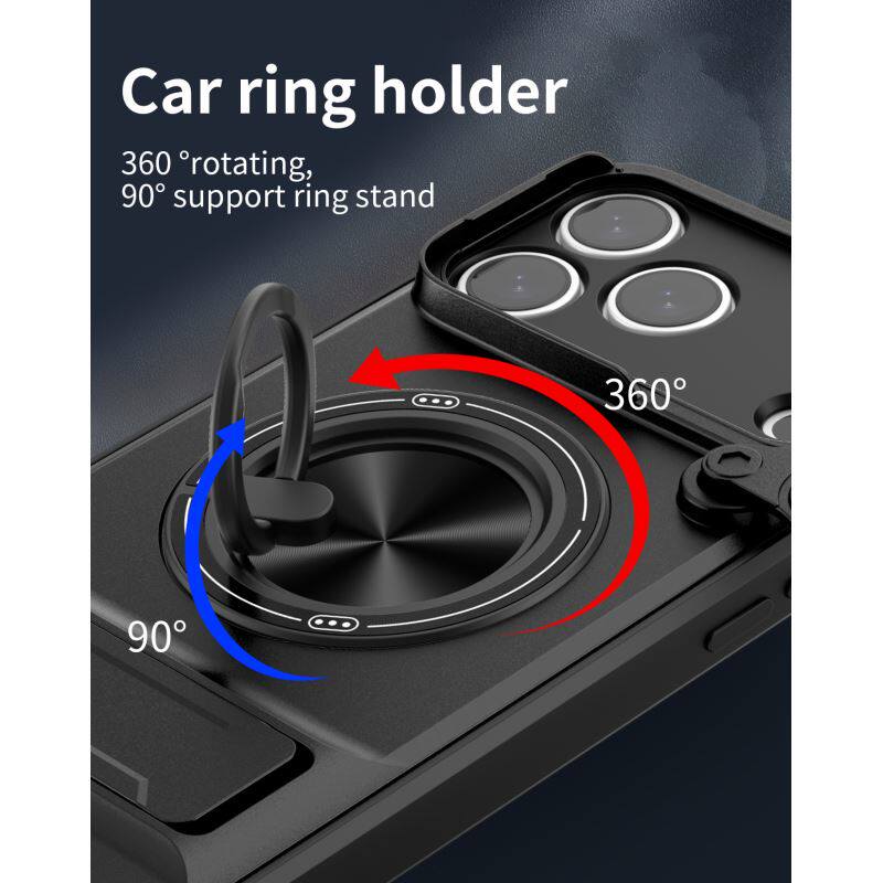 Sliding Camera Cover Phone Case with Ring Holder Kickstand, Magnetic Car Mount Compatible, Heavy Duty Shockproof Protective Cover for cases iphone 17 pro max 16 15 14 13 Pro Max Plus Air 16E & Samsung phone cases Four-in-One Military Grade Lens Protector