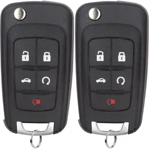 Suitable for Chevrolet Cruze/Camaro/Impala/Equinox/GMC Terrain/Lacrosse 2010 2011 2012 2013 2014 2015 2016 2017 Car Key Remote Key Replacement for OHT01060512, 2-Pack (5 Buttons)