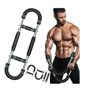 40-100lb Adjustable Strength Trainer Forearm Triceps Chest Enhanced Exercise Strengthener, Portable Detachable Spring Resistance Upper Body Fitness Machine for Home & Gym Workout Equipment