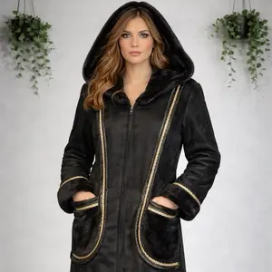 TALA JAZZY Women's Jacket Farwa Abayah Coat - Unique Artistic Fur Jacket - Womenswear Bag Costume