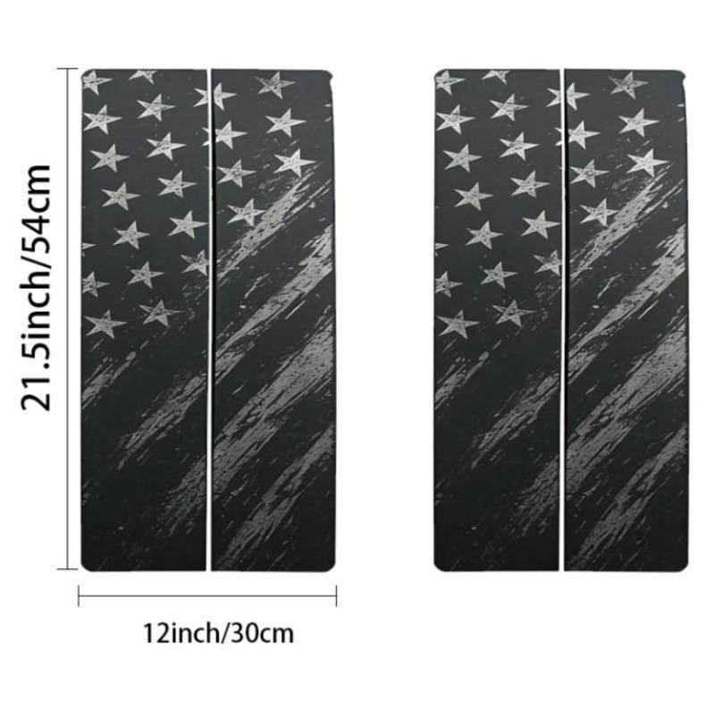 B-pillar 12-inch x 21.5-inch glossy vinyl sticker set, universal vehicle body decoration, scratch repair sticker.