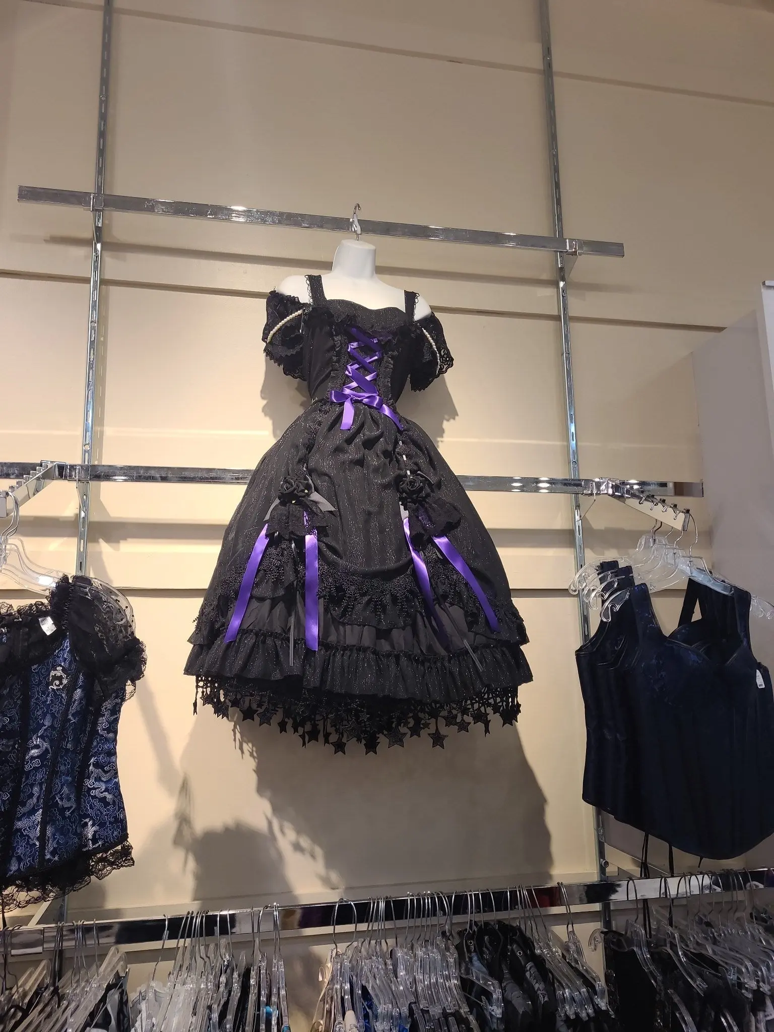 Star Lace Dress (Black x Purple)