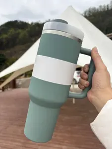 Stan Limited Edition X LOVESHACKFANCY 40 OZ H2.0 Tumblerwith Handle, Double Walled Vacuum Insulated Stainless Steel Water Bottle for Outdoor Camping Mug Cup Drinkware Portable Lid  Reusable Washable