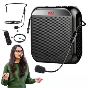 Portable Voice Amplifier Microphone Speaker with Rechargeable Battery for Teachers Training Meeting Tour Guide Classroom (Black)