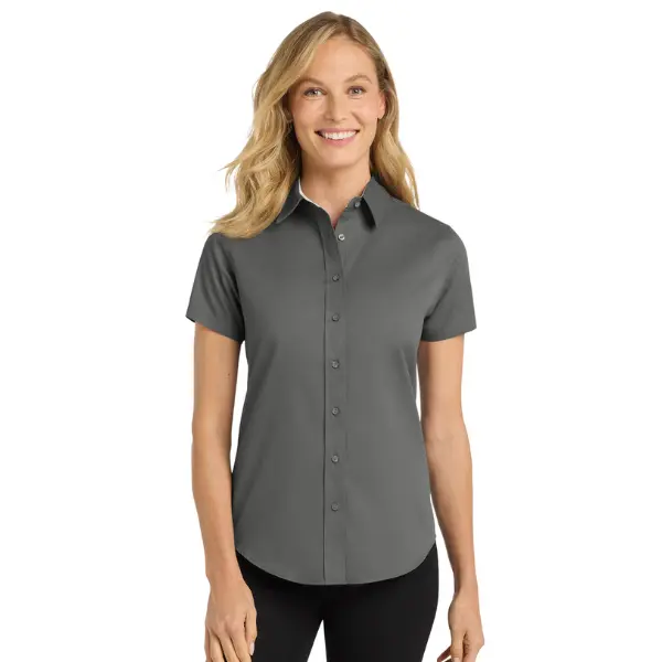 Port Authority® Ladies Short Sleeve Easy Care Shirt. L508 Collar Navy
