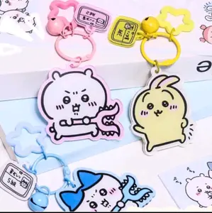 Kawaii Anime Chikawa Keychains | Cartoon Hachiware Usagi Chiikawa Acrylic Charm Pendant Backpack Creative Gifts