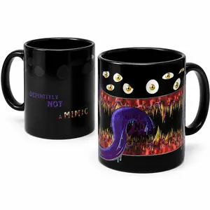 "Definetly Not A Mimic" Magic Heat-Change Mug for Tabletop Gamers, Dungeon Masters & Nerds (Ceramic, 11 oz.) - Adventurer's Forge