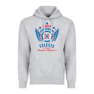 Cruz Azul Adult Comfort Pullover Hoodie Papá Chingón Celeste de Corazón Siempre Campeón - Soccer Fan Apparel for Men