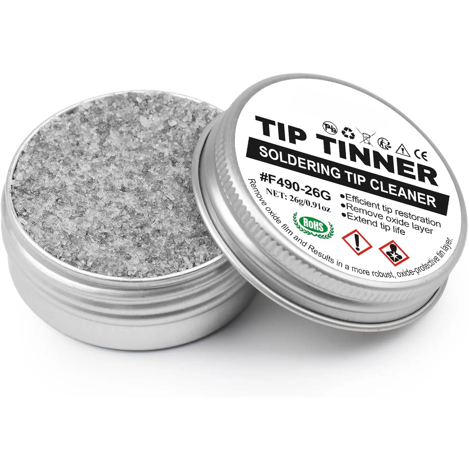 Soldering Tip Tinner Cleaner, Lead Free Oxidation Cleaning Paste, Refresher Tip Tinner Flux, Soldering Tip Cleaning #F490 (0.92oz/26g)
