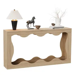 Garvee 63-Inch Farmhouse Console Table with Storage, Narrow Entryway Sofa Table for Hallway, Foyer, and Living Room, Industrial Brown Wood Accent Table