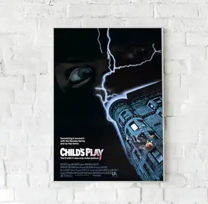 Child's Play 1988 Horror Movie Vintage Poster, Chucky 80s Slasher Film Chucky Good Guy Doll and Andy Barclay Poster Halloween Decor Unframed