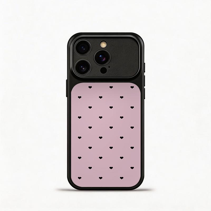 Glass Shockproof Electroplated Silver/Black Pink Heart iPhone 17ProMax Cover Precise Hole Alignment For Lens Frame 15ProMax Anti-yellow | 14ProMax Anti-fall | 13ProMax Ultra-thin Design 16ProMax AirPhoneCase