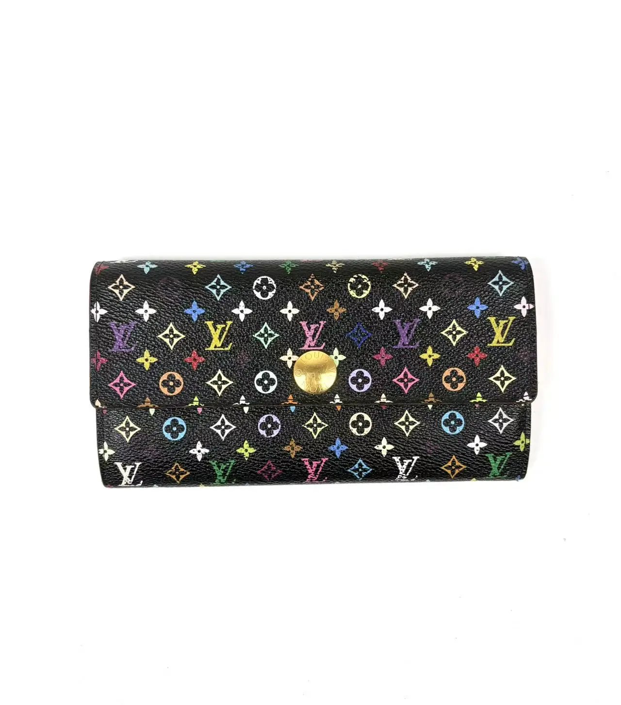 Pre-owned Louis Vuitton canvas Clutches & Wristlets Multicolor Clutch Wallet, Pre Loved Luxury Wristlet Bag for Everyday Use