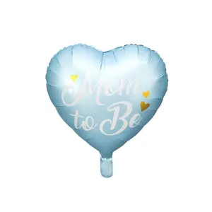 14" Mom to Be Blue Heart Mylar Balloon