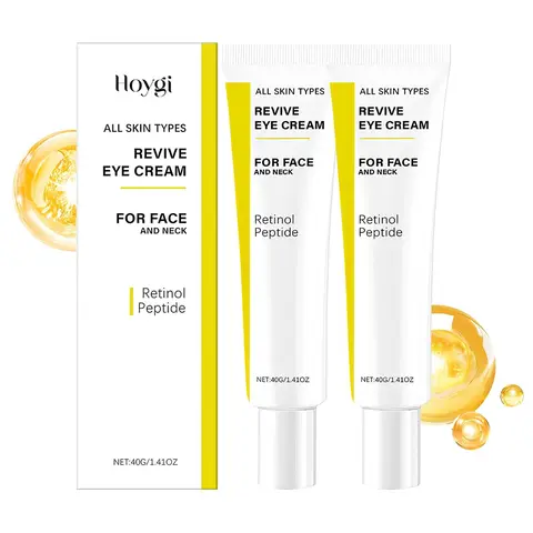 HOYGI Retinol & Peptide Eye Wrinkle Cream with Ceramides - 40g All-Skin Gentle Lightweight Treatment, Hydrating Moisturizer for Face Neck, Anti-Wrinkle Firming Travel-Size Tube