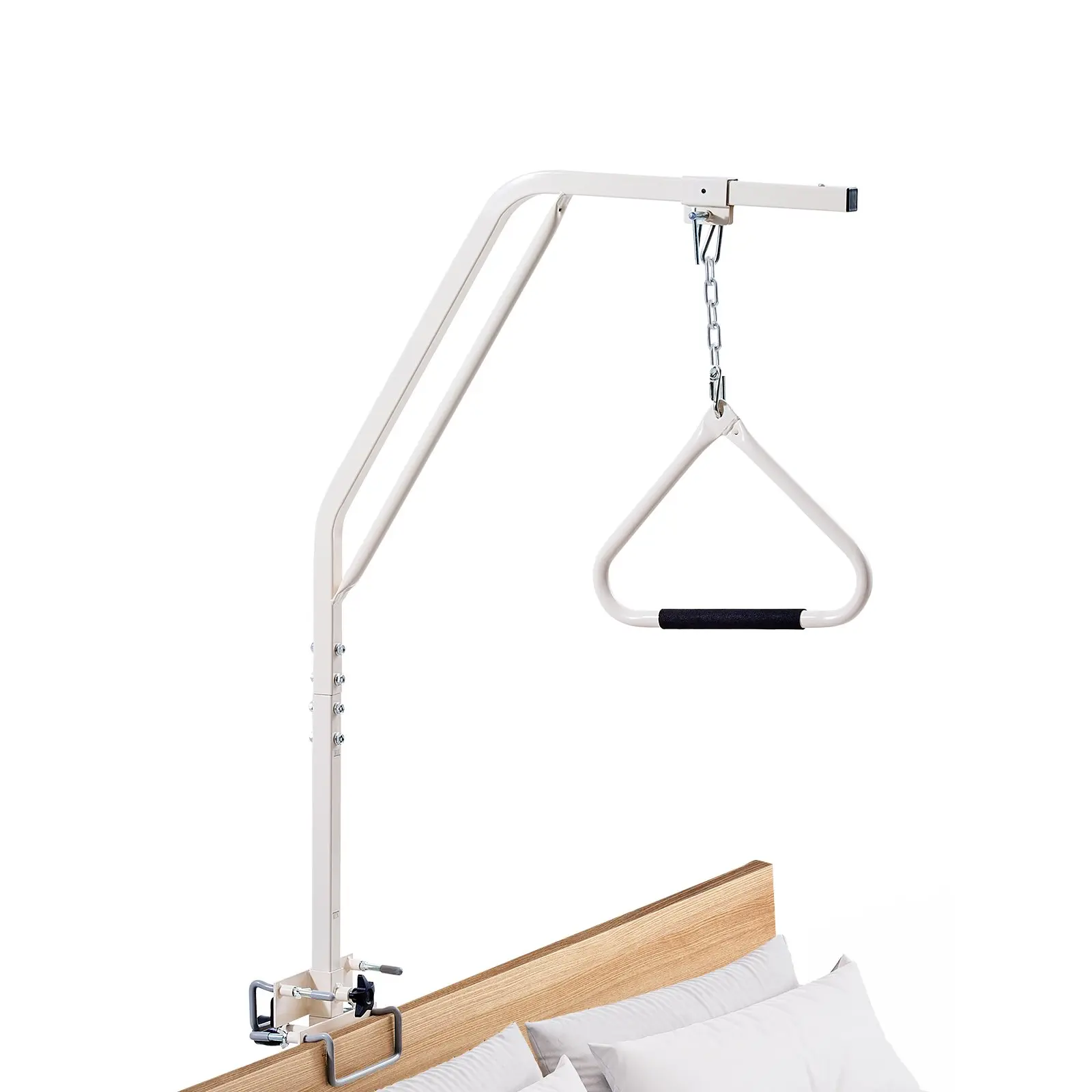 VEVOR Trapeze Bar for Bed Mobility, Medical Bed Trapeze with Clamps & Metal Chain, 250LBS Weight Capacity Bed Pull Up Assist for Elderly & Disabled, Ideal for Home Care, Hospitals, Nursing Homes