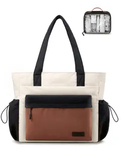 【NEW IN】LOVEVOOK Tote Bag for Women, Puffer Work Tote with Zipper, Compartments, Travel Handbag for Nurse, Teacher, Daily Use, Gym TikTokShopBlackFriday Christmas Gift Ideas