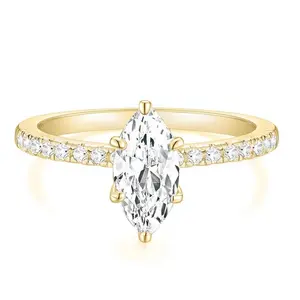 2ct Engagement Ring For Women Marquise Cut Cubic Zirconia Wedding Band Cz Promise Anniversary Size 3-12
