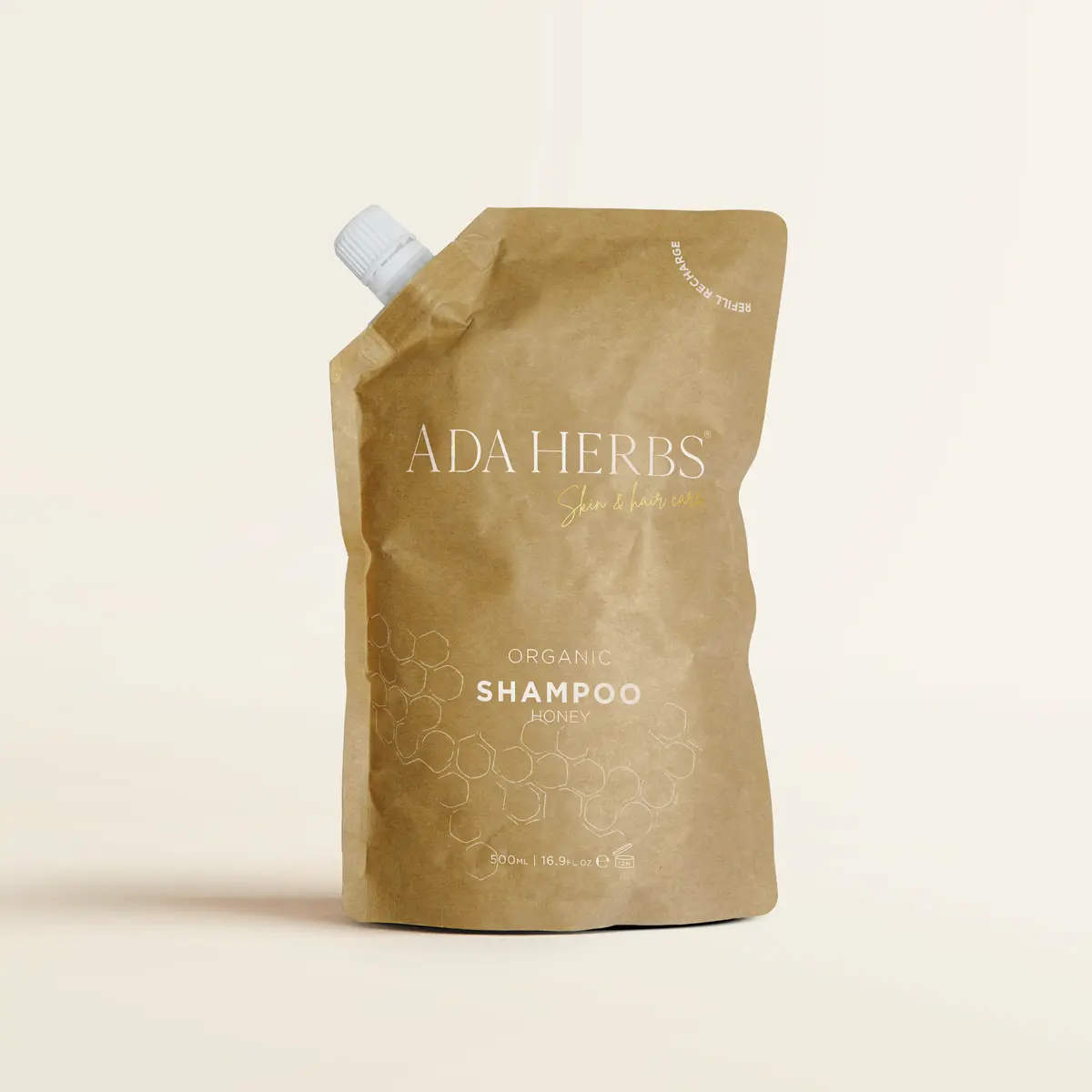 Ada Herbs Organic Honey Shampoo Refill Hydrating & Nourishing with Honey Extract for All Hair Types Made in France