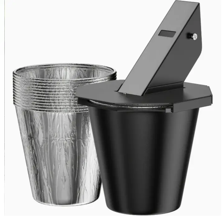 Esheal Grease Bucket with Lid & Aluminum Liner, Upgraded Grill Accessories, Replacement Drip Bucket for Traeger Smokers & Grills Compatible with Traeg