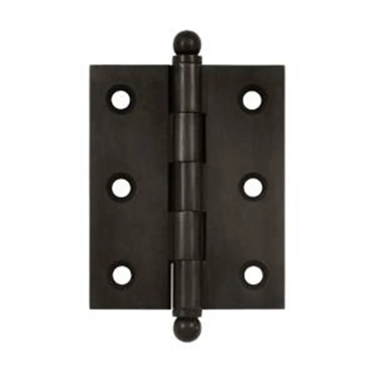 Deltana Solid Brass Door Hinge, 2.5x2 in., Oil Rubbed Bronze, Square Corner, Ball Tips, Weatherproof, 1-Year Finish, for Bath & Kitchen Doors, Includes Wood Screws #7 x 3/4"