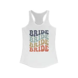 Bride Bachelorette Racerback Tank Top | Bachelorette Party Shirt Cotton Fabric Fit Lightweight Comfortable Womenswear Light Print Slim Sporty