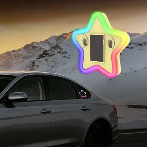 Star-Shaped Solar Car Ambient Light 7-Color Multi-Mode Wireless LED Light Car Triangle Window Atmosphere Light Auto Decoration