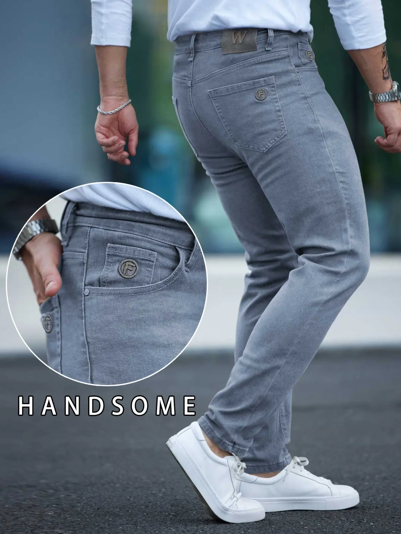 Men's Loose Comfortable Denim Classic Jeans Pants Pocket, Spring Summer Fall Winter 2026 New Straight Leg High Waist Slimming Vintage Trendy High-End Jeans