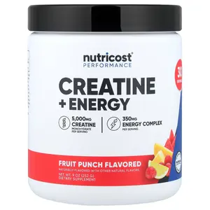 Nutricost Performance, Creatine + Energy, Fruit Punch, 9 oz (252 g)