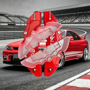 4Pcs Universal Car Caliper Covers | Red Blue Yellow Sport Brake Decor Fits 15-16 Inch Wheels