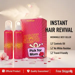 ModMingle Instant Hair Dry Shampoo Natural Ingredient Invisible Volumizing Spray Absorbs Oil Instantly Oily Hair Travel Gym Work Essential 3.46oz 98g*2 Cleanser Conditioner #Valentine's Day gift