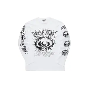 All Seeing Eyes White Long Sleeve Graphic T-Shirt
