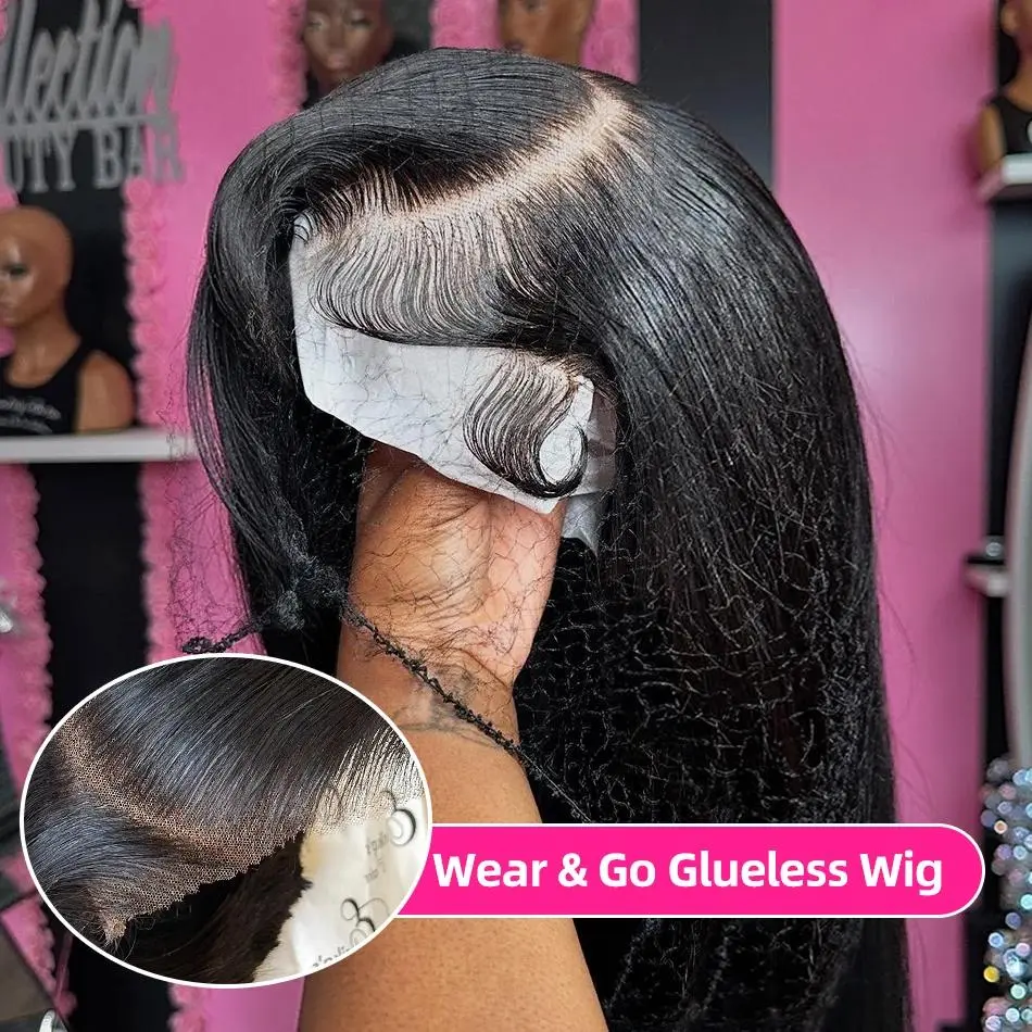 32 38 Inch Natural Straight Human Hair Wig 9X6 Glueless Straight Human Hair Wigs 180 Density Smooth 5X5 Hd Transparent Lace Closure Wigs Human Hair For Women SummerVibes