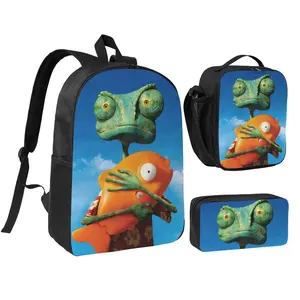 3pcs Rango Backpack Set for Girls & Boys Rango gifits Laptop School Bag with Insulated Lunch Bag & Pencil Pouch Popular Rango merch Daypack for Teens, Students & Office Workers