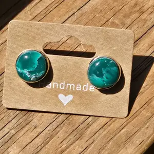 Forrest Green Polymer Clay Earrings, Lightweight Dangle Earrings for Women, Handmade Fashion Jewelry for Daily Wear