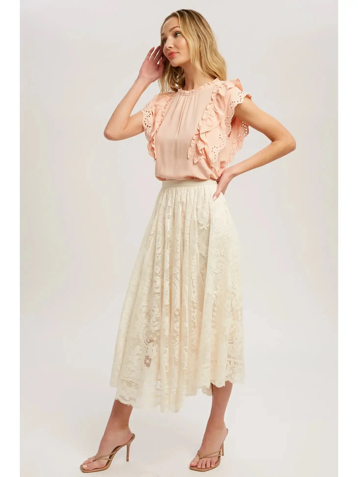 Vanilla Lace Tulle Skirt