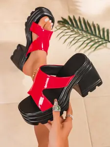 Women's Fashion Elegant Solid Color Thick Rubber Sole Chunky Heel Comfy Footwear Chunky Heeled Sandals, Casual Comfortable Summer High Heels, Versatile Daily Wear Shoes