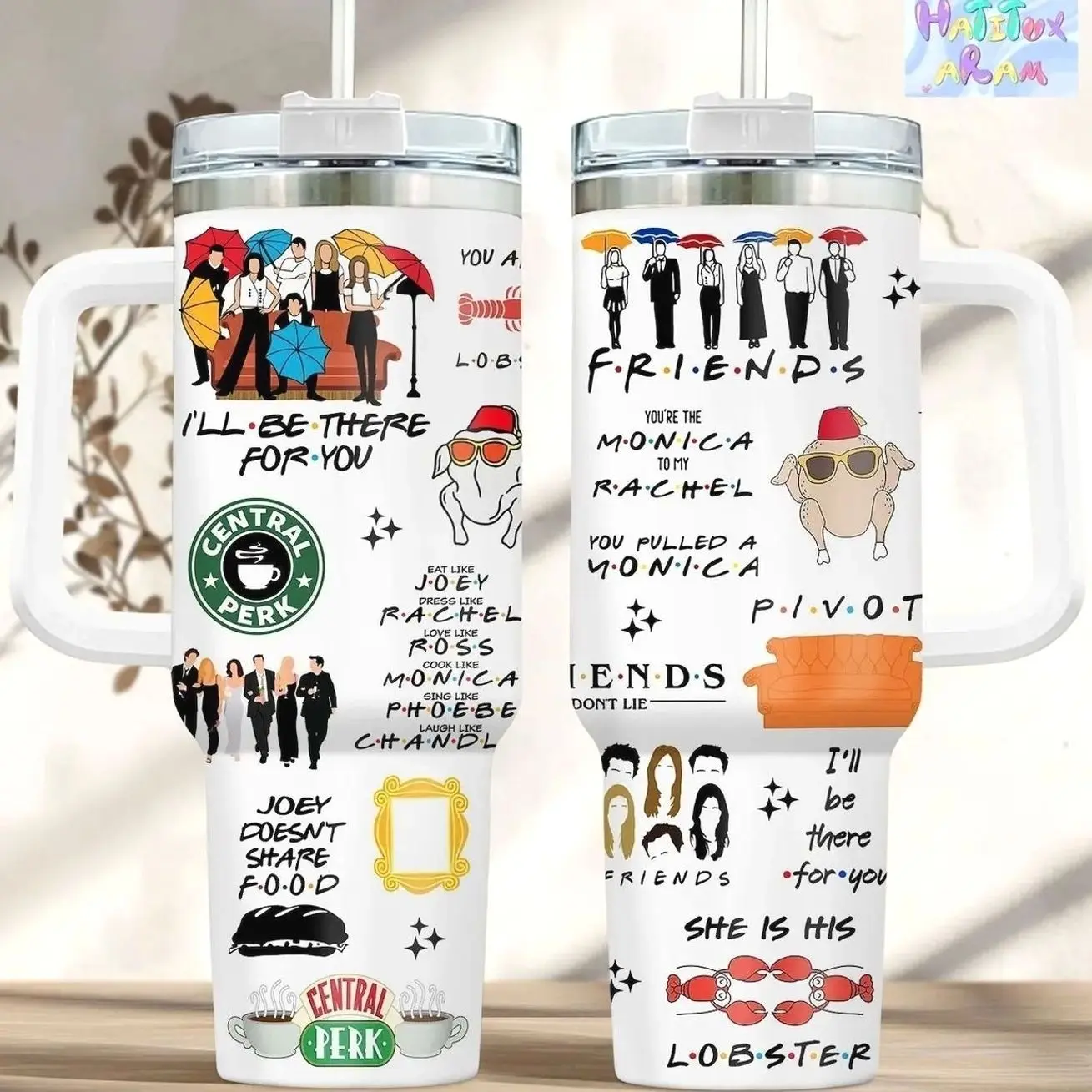 Friends Tumbler 40oz, Friends TV Show Tumbler, Central Perk Gift, Gift for Friends Fan, Insulated Drinkware, Friends Merch