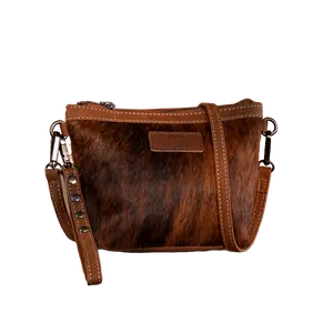 Wrangler Ladies Genuine Hair-On Cowhide Brown Crossbody Bag WG169-1812BR