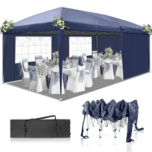 10x20ft Ez Pop Up Canopy, Portable Instant Canopy Tent with 4 SideWalls for Outdoor Events, Party, Wedding, Birthday,Graduation， Instant patio gazebo sun large shade tent