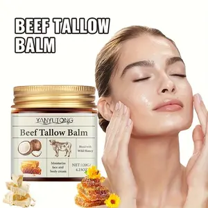100% Grass-Fed Honey Beef Tallow and Honey Facial BodyMoisturizer Cream - lmproves Dry and Rough Skin,Moisturizing and Hydrating, Gentle and Non-lrritating,Contains Honey, Firming and Lifting, Unisex MoistureCleansing