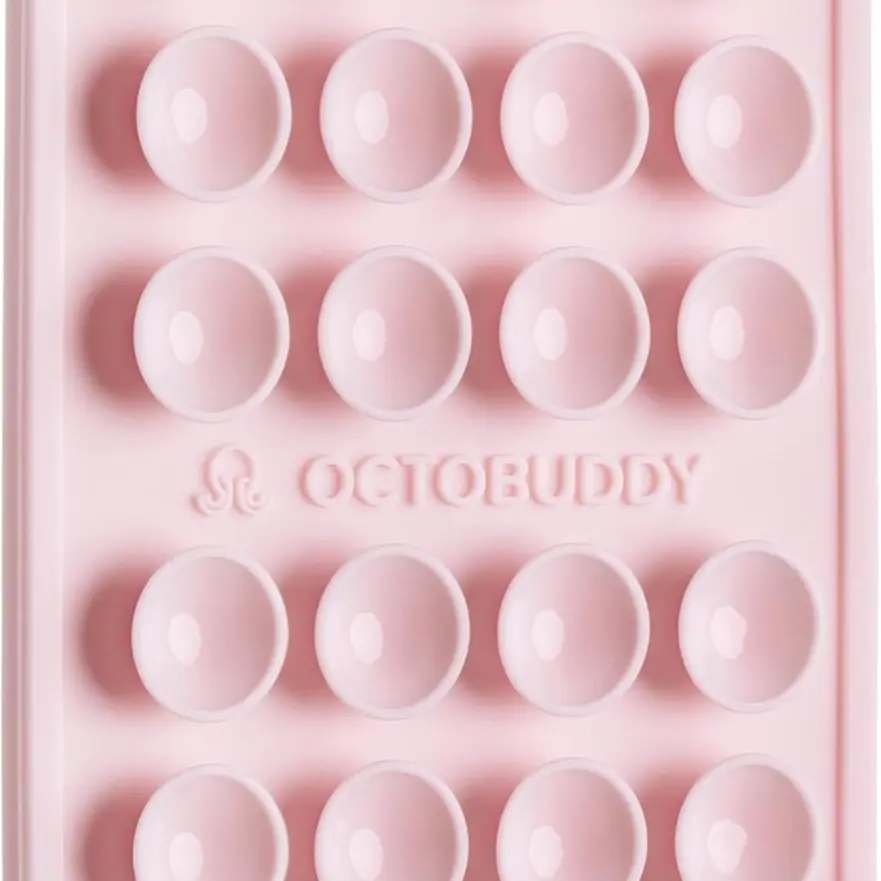 OCTOBUDDY Classic - Silicone Suction Phone Case Adhesive Mount - Hands-Free, Strong Grip Holder for Selfies and Videos - iPhone and Android Compatible - 2.25″ x 3.25″, Chalk Pink