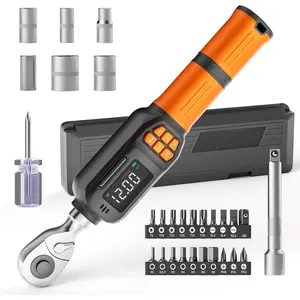 Digital Torque Wrench 0.44-8.8 Ft.lb/0.6-12 Nm, 1/4" Drive In lb Torque Wrench Set with Buzzer & LCD   Rachet Torque Wrench for    Auto Repair