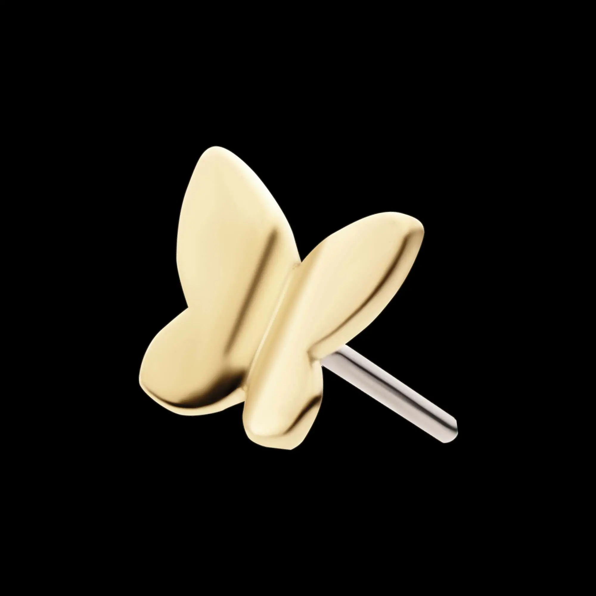3D Butterfly Flatback Stud Earring / Nosering - 14Kt Gold