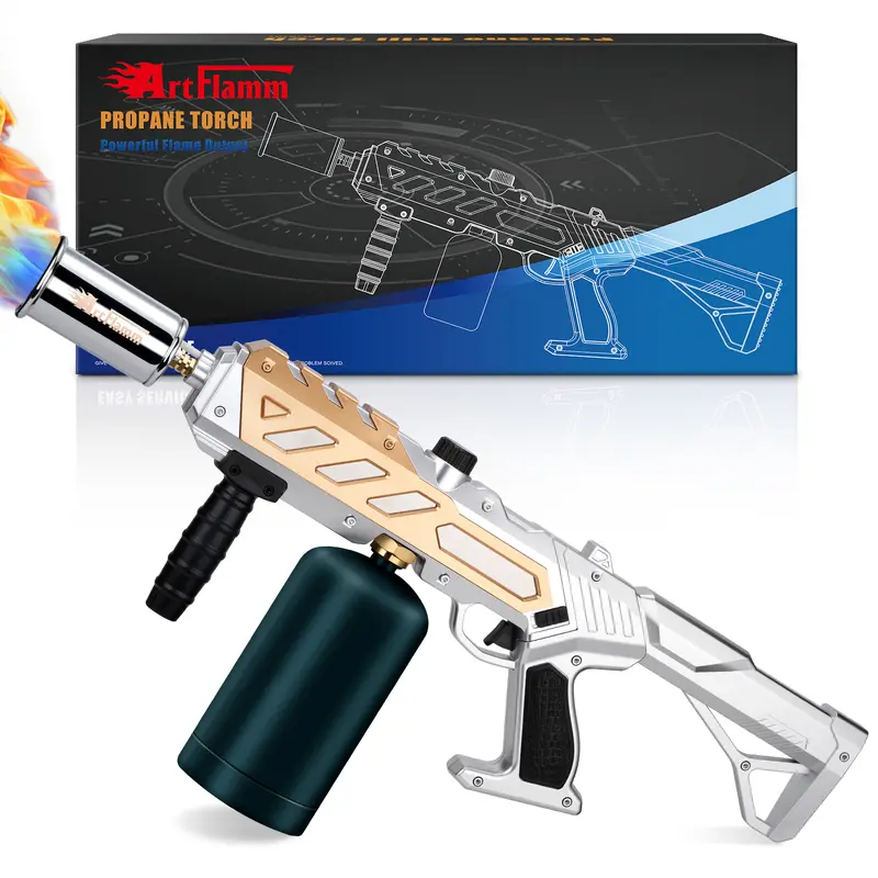 ARTFLAMM Powerful Propane Torch, Kitchen Grill Torch with Detachable Design, Adjustable Flame Torch for Searing Steak, BBQ, Welding, Camping Charcoal(Tank Not Included) toolupgrade