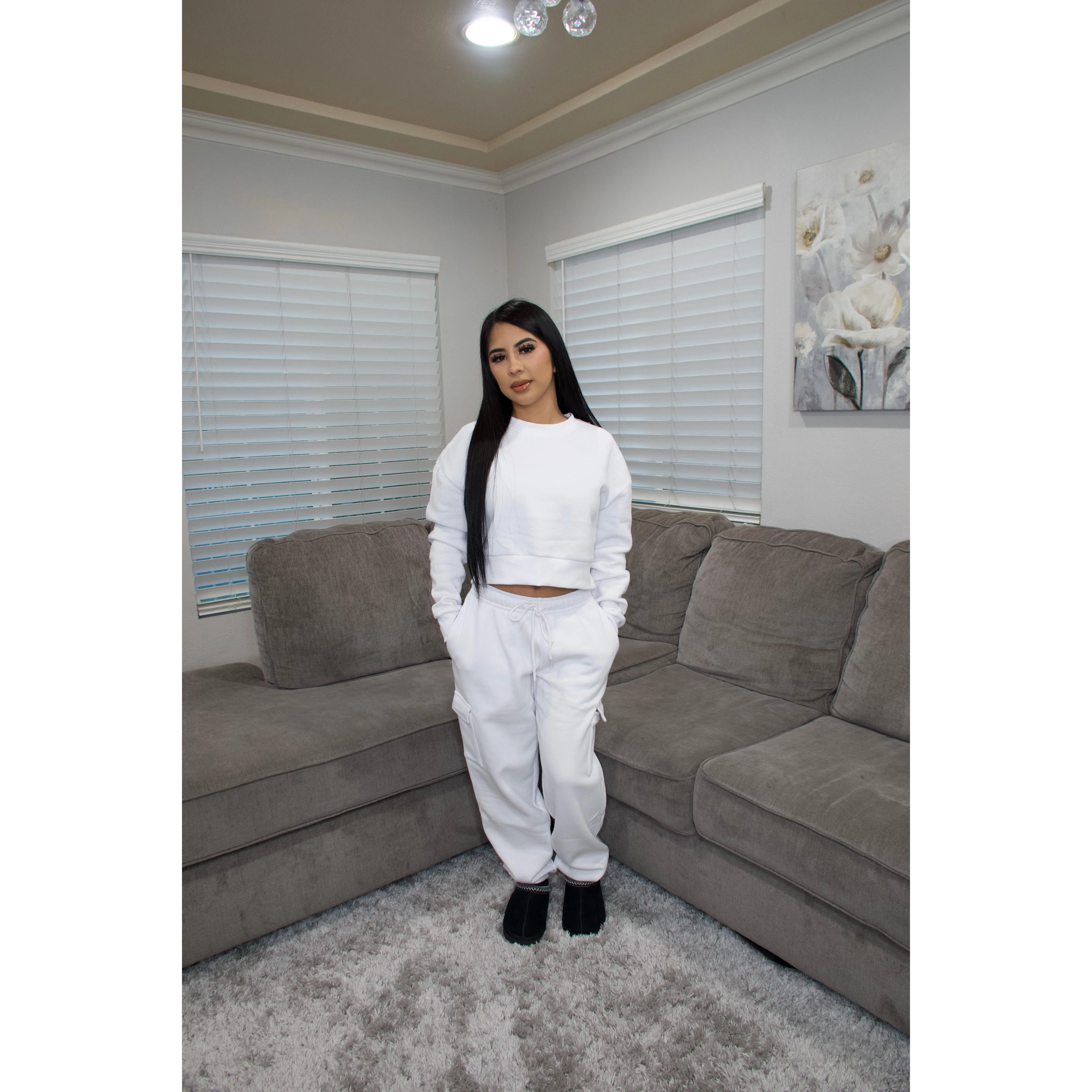 Cargo sweats set (white)